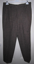 Vtg Pendleton wool brown  black herringbone pants / trousers, ladies' size 14