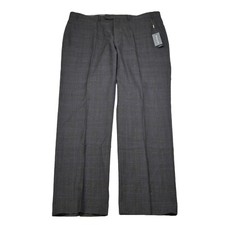 Michael Kors Malone Dress Pants Mens 42x32 Brown Blue Plaid Stretch Wool NEW
