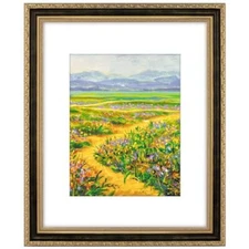 16x20 Gold Vintage Ornate Finish Photo Frame with White Mat for Picture