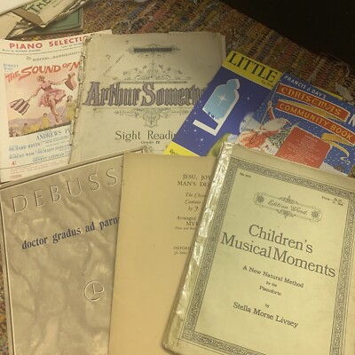 Collection Of Antique Vintage Piano Music Sheet Books￼