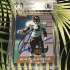 RAY LEWIS SIGNED 1996 BOWMAN'S BEST ROOKIE CARD #164 BALTIMORE RAVENS BECKETT