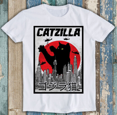 T-Shirt Catzilla King Of Pawster Pfoten Katze Kätzchen Haustierliebhaber lustig Geschenk M2176