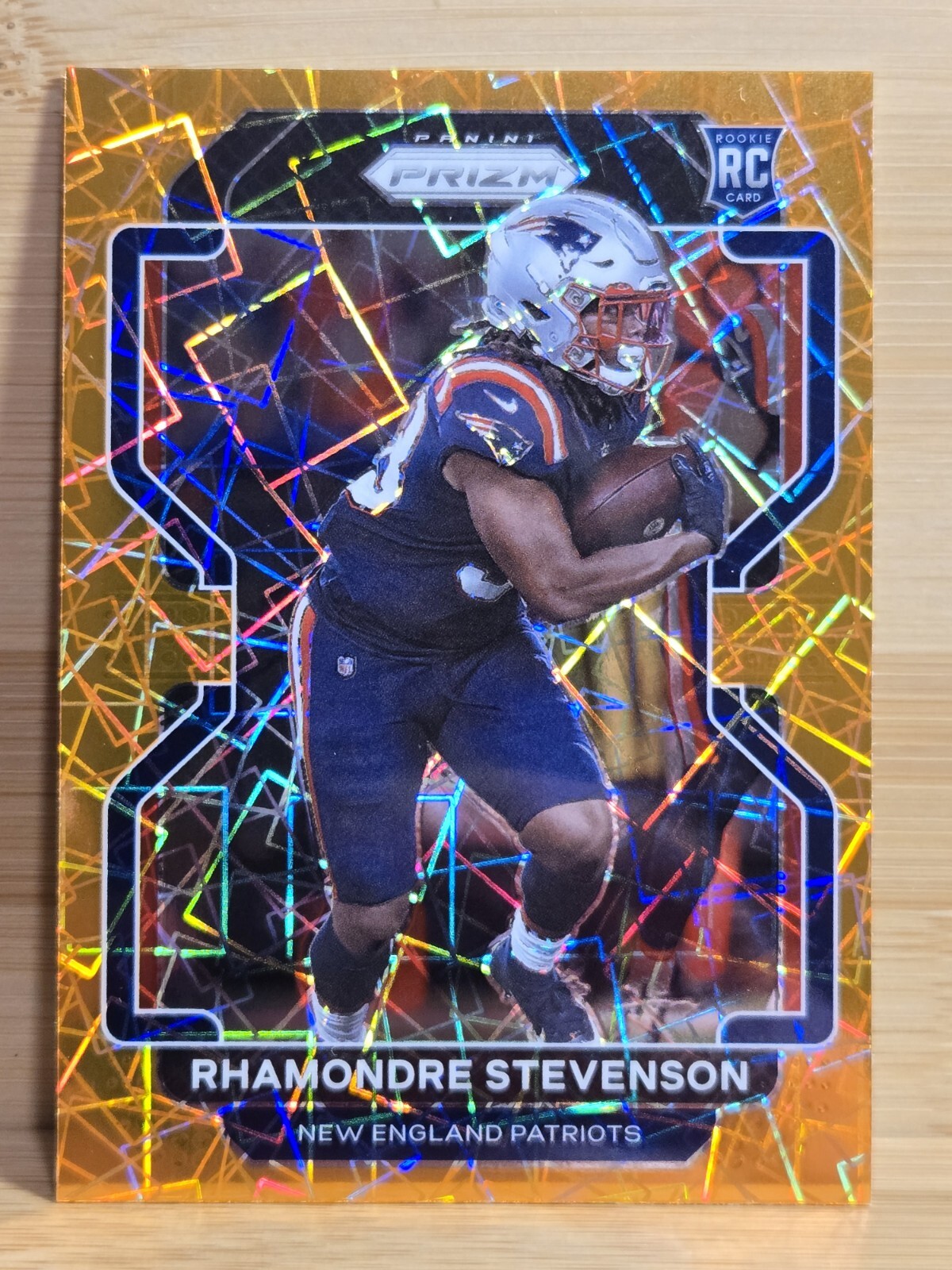 2021 Prizm Rhamondre Stevenson Orange Laser RC #367 New England Patriots