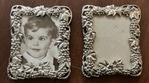 Set of 2 Arthur Court Pewter Grape Vine Leaves Picture Frame Frames 3.5" x 5" - Picture 9 of 9