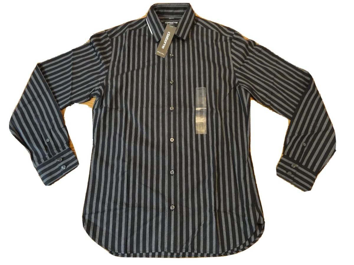 claiborne slim fit mens dress shirts Claiborne Mens Big & Tall Indigo Plaid Classic Fit Stretch Woven Shirt LT, Men's, Purple