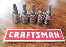 5 Craftsman Torx Bit Star Socket 14 Dr T8 T10 T15 T20 T25 New 5 Craftsman Torx Bit Star Socket 14 Dr T8 T10 T15 T20 T25 New