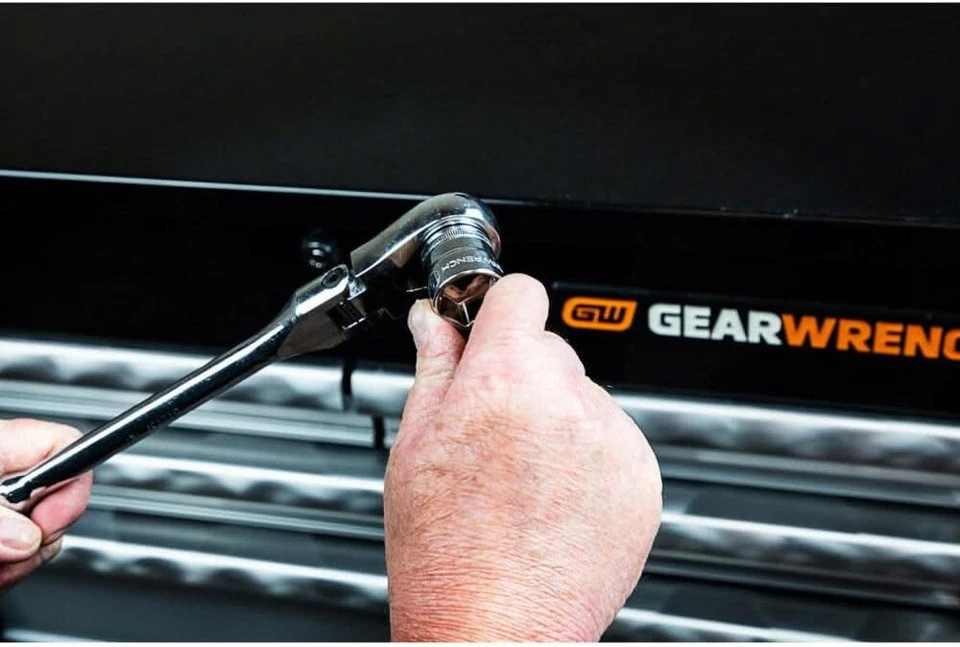 LLAVE DE ENGRANAJES 81204XP - 2 piezas 1/4" y 3/8" unidad 120XP cabeza flexible trinquete lágrima Foto 4 de 4