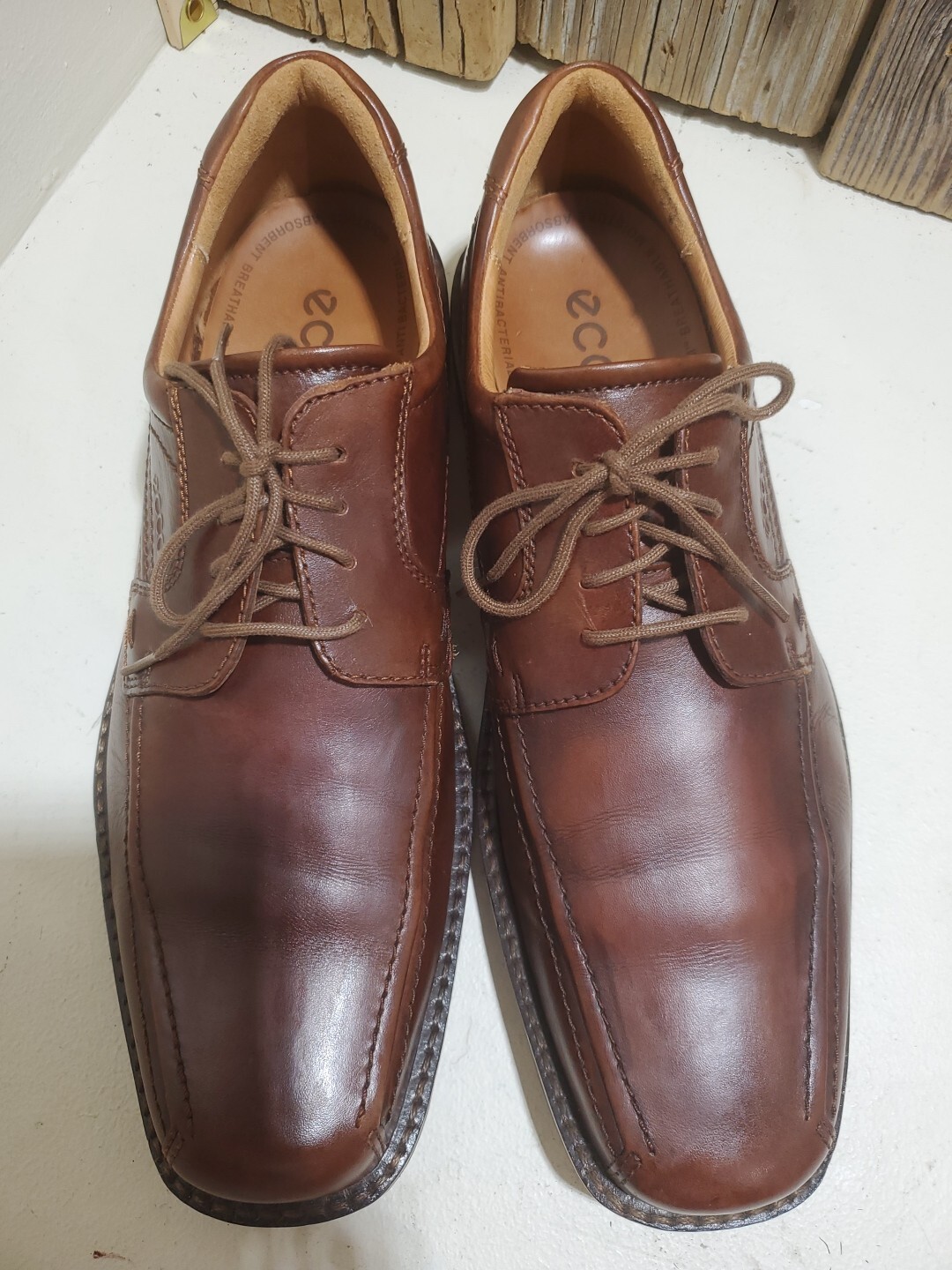 SAOLA Scarpe Ecco Uomo 13 Marrone Oxford Eu 47 Pelle Noce Shock Point Abito Casual12