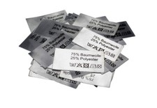50 Textiletiketten 75% Baumwolle 25% Polyeste...