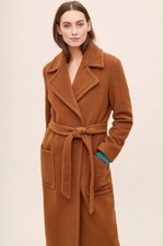 Anthropologie Brown Jude Belted Wrap Coat Size 10 Very Rare!