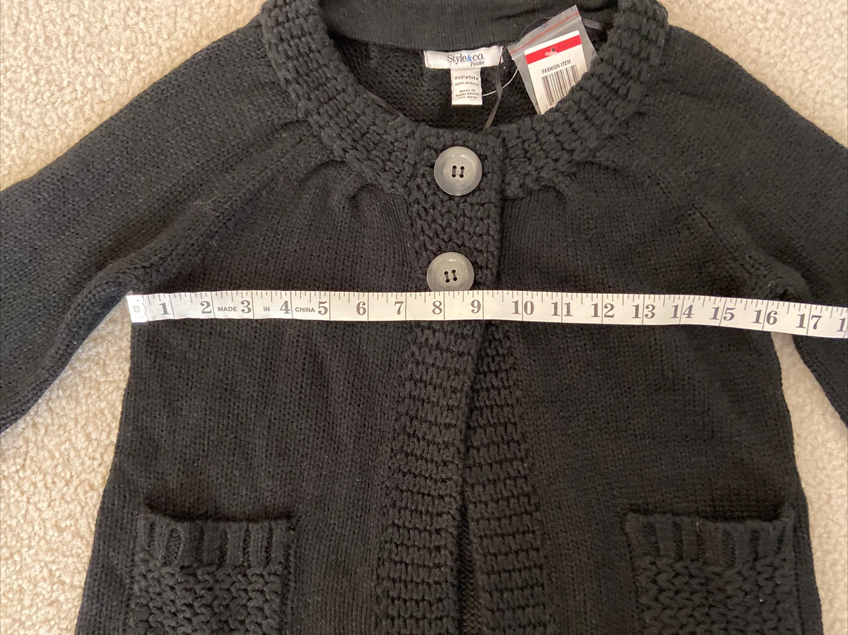 Petite black sweater top