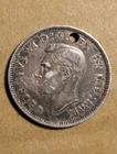 1941 Canada 25 Cents Silver ( Holed, Toned, Damaged)