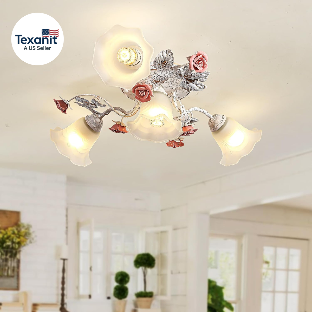 living room vintage oyster lights