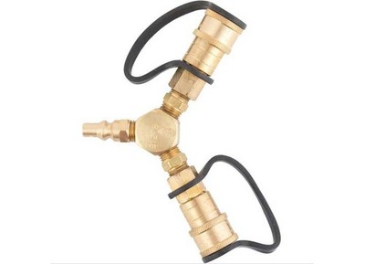 Marshall Excelsior Brass Adapter 1/4 Male QD x 1/4 Female QD Connector