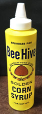 Vintage Early 1970 s Bee Hive Corn Syrup Yellow Squeeze Bottle New Old Stock