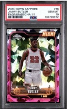 2024-25 Topps Chrome Sapphire Jimmy Butler #16 Padparadscha 1/1 PSA 10