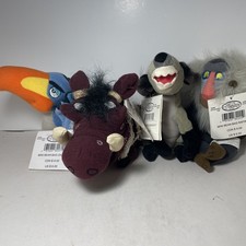 Disney Store Mini Bean Bag Plush Zazu, Pumbaa, Banzai and Rafiki NWT