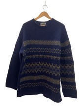 yohji yamamoto POUR HOMME Knit Sweater Thick Size 3 Wool Navy HE-K24-181