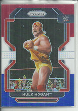 HULK HOGAN 2022 PANINI PRIZM WWE RED/WHITE/BLUE PRIZM REFRACTOR SP #195!!!