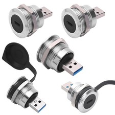 5PCS Panel Mount USB Adapter, USB C Female to USB3.0 Male Circular Connector,...