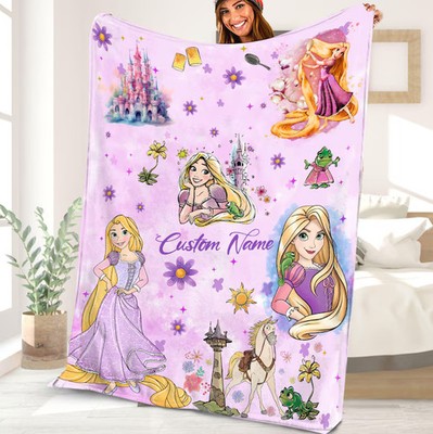Personalized Disney Princess Rapunzel Fleece Blanket, Disney Fans Gift