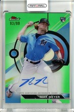 2023 Topps Finest Miami Marlins Max Meyer Autographs Green Refractors 93/99