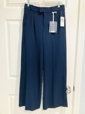 NWT Democracy 8P AB Solution Skyrise Wide Leg Side Panel Dark Blue Pant Trouser