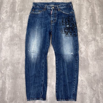 Dsquared2 Icon Stamps Bro Jeans Mens 44 (32x26) Denim Italy Streetwear Designer