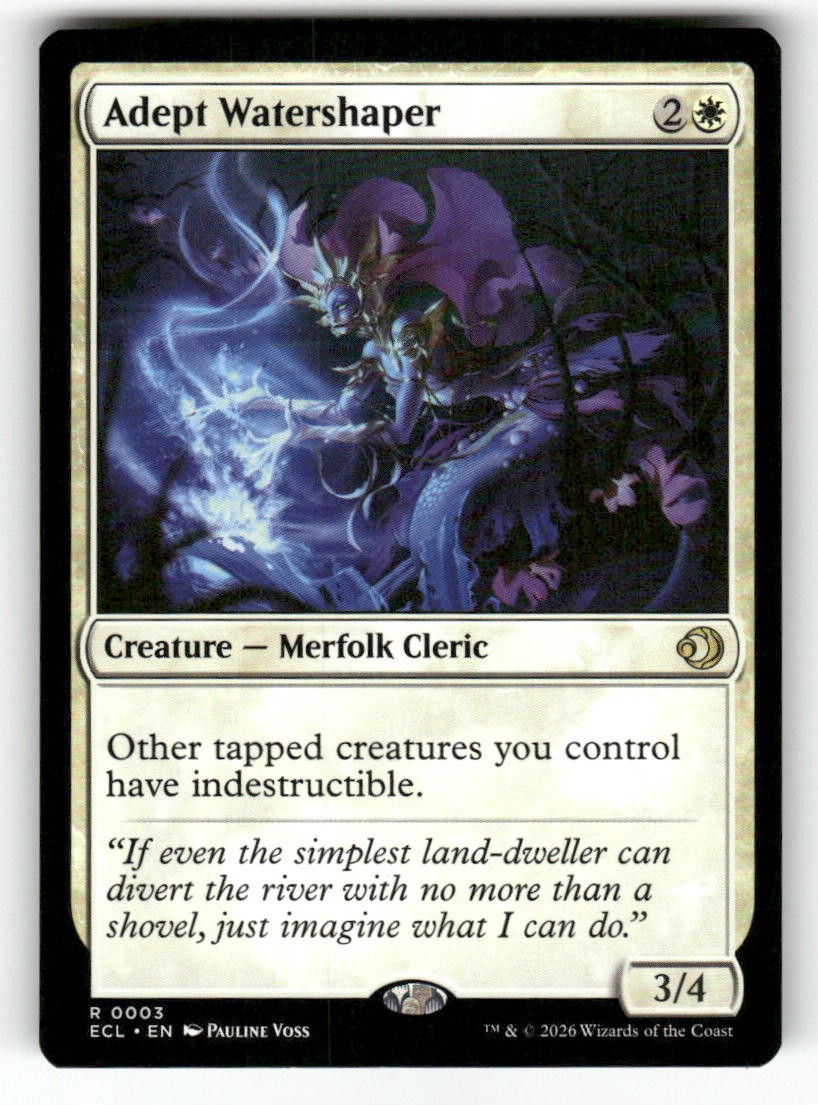 Adept Watershaper 3 Rare Lorwyn Eclipsed Magic: The Gathering Near Mint