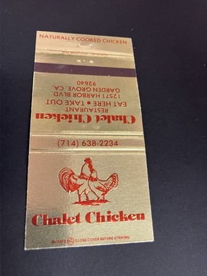Matchbook Cover - Chalet Chicken Garden Grove California