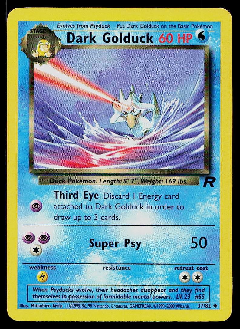 Pokemon Card Team Rocket Dark Golduck 37/82 Unlimited Uncommon