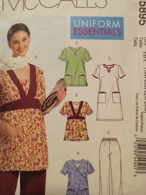 UC Cotton Scrubs Sewing Pattern Scrub Top Sewing Pattern M5895 8-16