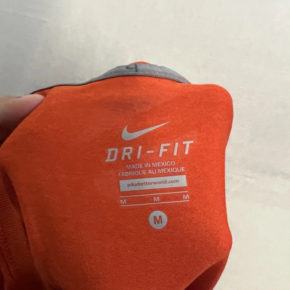 Nike Cal State Fullerton Long Sleeve Shirt Dri Fit Men's Size Medium Orange - Image 3 of 4