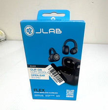 JLab Flex Clip-On Wireless Open Earbuds Black New Sealed EBFLEXRBLK124