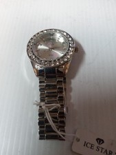 Men Hip Hop Iced Silver Plated Bling Simulated Diamond Rapper Watch