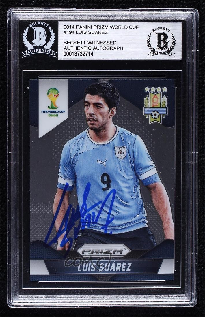 BAS 2014 Panini Prizm World Cup Luis Suarez #194 Authentic Auto 04k8