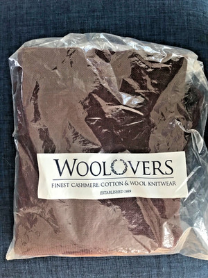 NWOT Woolovers Jumper Sweater Size L 100% Merino Wool  Dark Berry  Ribbed Knit