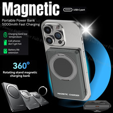 5000mAh Portable Magnetic Power Bank Wireless Fast Charger External Battery Pack
