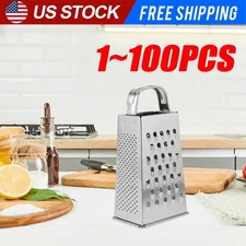Kitchen Stainless Steel 4-Sided Box Food Grater Vegetable Cheese Slicer Shredder