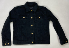 Polo Ralph Lauren Denim Jean Trucker Jacket Women Medium Black