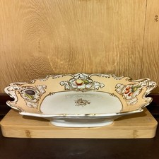 Antique 19th c.  Porcelain Fruit Bowl, Blush Ivory & Gilt Hand Painted (20)