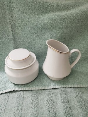 Vintage Porcelain Cream & Sugar Bowel With Lid Compliments Sheffield RegencyB24