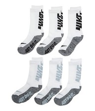 Nike L124019 Kids Just Do It Cushioned Crew Socks 6-Pack Size 5-7