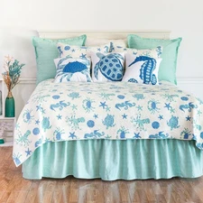 C&F Home Brisbane Coastal Turtle Seahorse Octopus Starfish Sea Shell Twin 2 P...