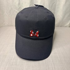 Disney Minnie Mouse Baseball Cap Black Embroidered Bow Adjustable Hat NWT Mens