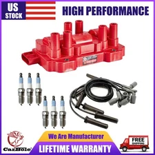 Set Of Ignition Coil +Spark Plug +Wire For Chevrolet GMC Pontiac Saturn UF434