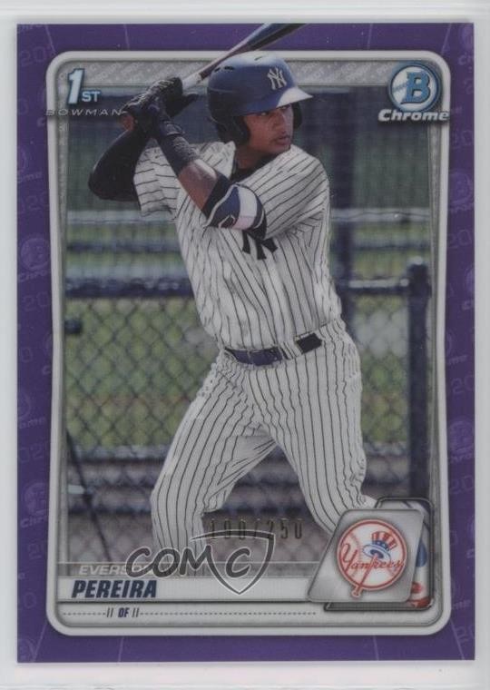 2020 Bowman Chrome Prospects Purple Refractor /250 Everson Pereira #BCP-51 1dm4