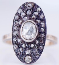Antique Victorian Ladies Ring 14k Gold and 2ct Old Rose Cut Diamond c1870's
