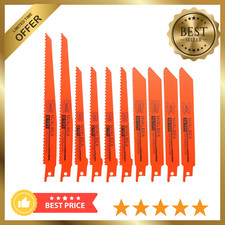 10-Piece Reciprocating Saw Blades 6 & 8 Inch Wood & Metal Cutting Saw Blades Pre