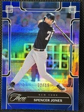 Spencer Jones SSP /15 Holo Blue Prizm  2024 Panini Three And Two  #89 Yankees